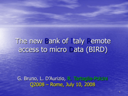 Bank of Italy Remote access to micro Data