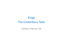 The Friar: Canterburry Tales