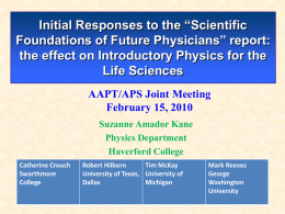 Scientific Foundation for Future Physicians