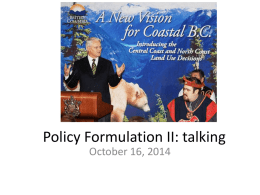 Policy Formulation: the foundations of policy analysis