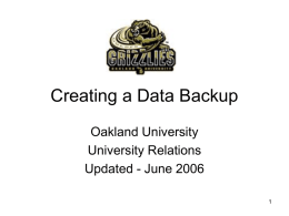 Creating A Data Backup