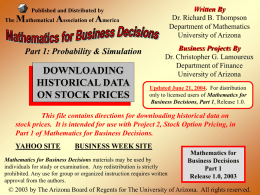 Stock Data - Business Mathematics