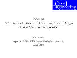 AISI Design Methods for Sheathing Braced Design of Wall
