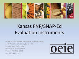 Kansas FNP/SNAP-Ed Evaluation