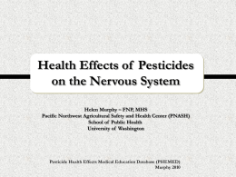 Health Effects of Pesticides on the Neurological System