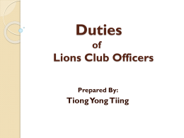 Duties of Lions Club Officers