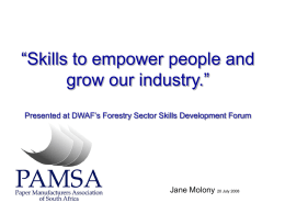 PAMSA presentation to DWAF SkillsForum