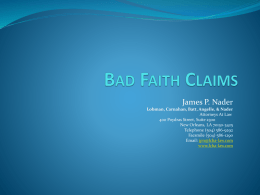 Bad Faith Claims - Lobman Carnahan Batt Angelle