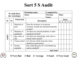 Sort 5 S Audit - Institute of Industrial Engineers