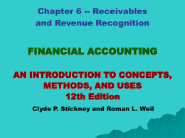 Chapter 6, Receivables and Revenue Recognition