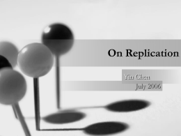 On Replication - Informatics Homepages Server
