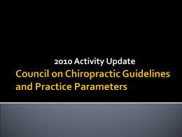 Council on Chiropractic Guidelines and Practice Parameters