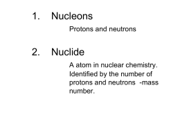 1. Nucleons Protons and neutrons 2. Nuclide A atom in