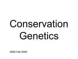 Conservation Genetics - University of Georgia