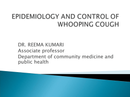Epidemiology And Control Of Whooping Cough