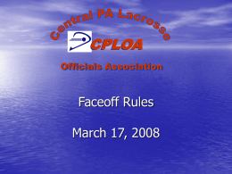 NFHS Lacrosse 2008 Rules Changes