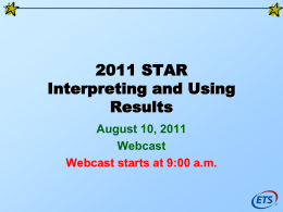 2011 STAR Post-Test Workshop Slides