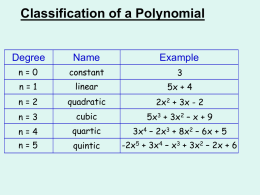 7.2 Polynomial Functions and Their Graphs