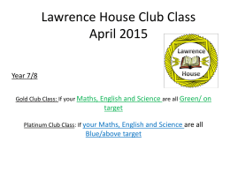 Lawrence House Club Class Dec 2013