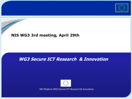 NIS WG3 2nd meeting, Dec 12th
