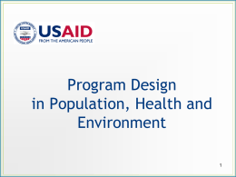 Program Design in - Environmental Health at USAID