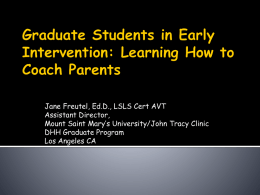 Graduate Students in Early Intervention: Learning How to