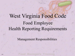West Virginia Food Code - Home | Environmental Health