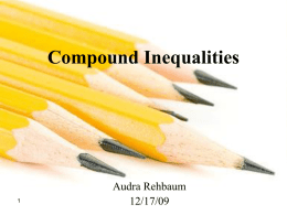 Compound Inequalities