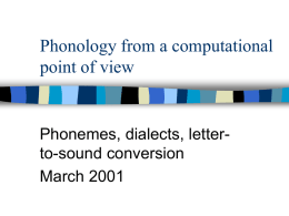 Phonology from a computational point of view - univ