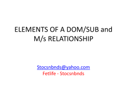 THE PARTS OF A D/s RELATIONSHIP