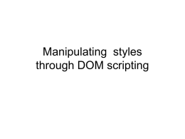 DOM Scripting - UCC CS | Intro