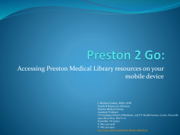 Preston 2 Go: - The University of Tennessee Graduate