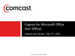 Using Cognos for Microsoft Office (Go! Office)