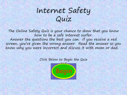 OnLine Safety Quiz - City of Jefferson Online