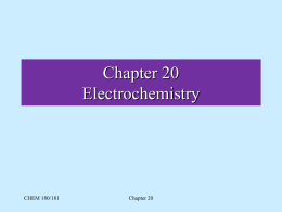 Chapter 20 Electrochemistry - University of the Witwatersrand