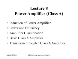 Power Amplifier (Class A) - City University of Hong Kong