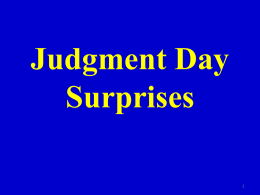 Judgment day surprises - Braggs Church of Christ