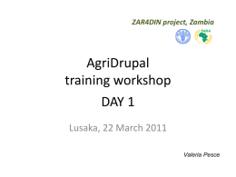 AgriDrupal training workshop ZAR4DIN, Day 1