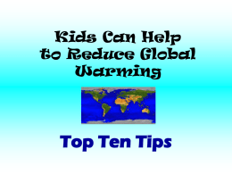 Kids Can Help to Reduce Global Warming