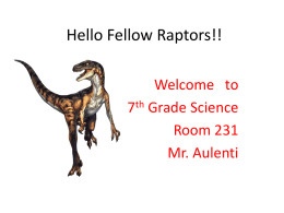 Hello Fellow Raptors!! - Rippowam Middle School