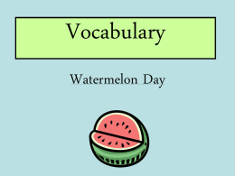 Watermelon Day Vocabulary PowerPoint