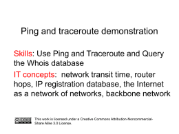 Presentation: ping and traceroute demonstration