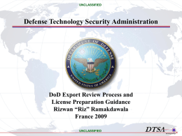 DoD Export Review Process & License Preparation Guidance