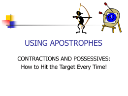 Using Apostrophes - Lincoln University
