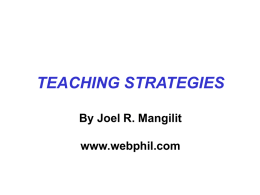 Teaching Strategies - Philippines Web Tutorial
