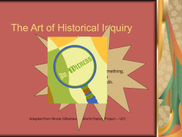 The Art of Historical Enquiry