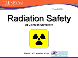 Radiation Safety - Clemson University