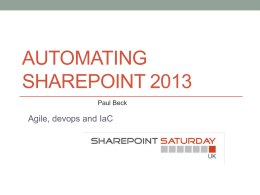 Automating SharePoint 2013