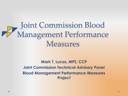 Joint Commission Blood Management Performance Measures