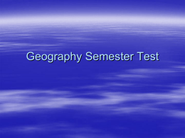 Geography Semester Test 2006